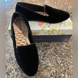 Birdies Starling Black Velvet Shoe - Size 7